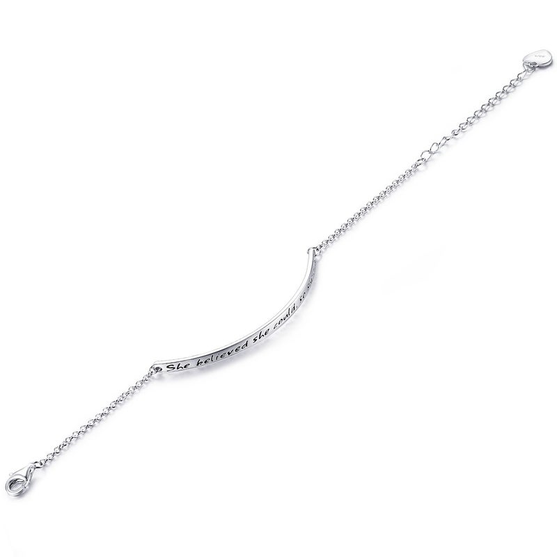 NINAMAID â€œShe believed she could so she didâ€ Engraved 925 Sterling Silver Inspirational Bangle Bracelets - Image 4